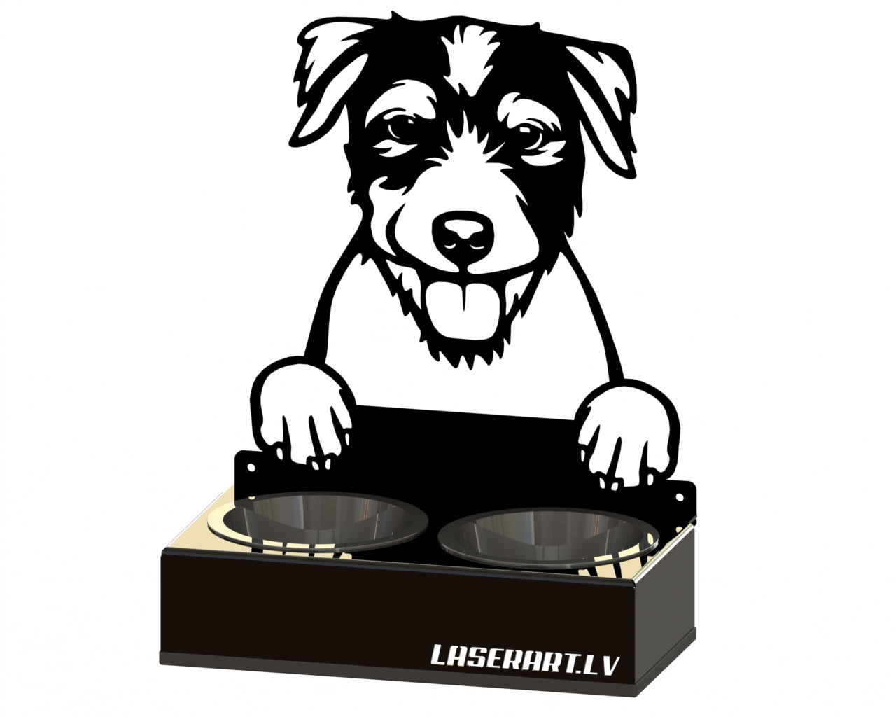 2-Bowl Dog Feeder, Parson Russell Terriers Dog breed, Raised Feeding Station