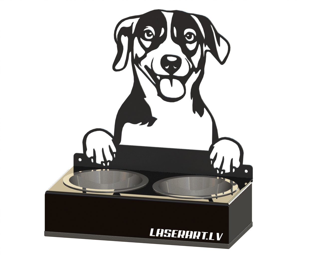 2-Bowl Dog Feeder, Russell Terriers Dog breed, Raised Feeding Station