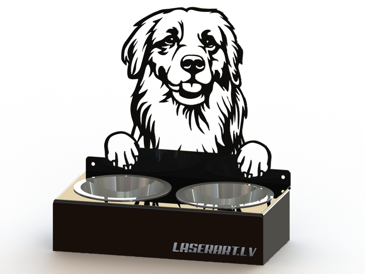 2-Bowl Dog Feeder, Retrievers (Golden) Dog breed, Raised Feeding Station