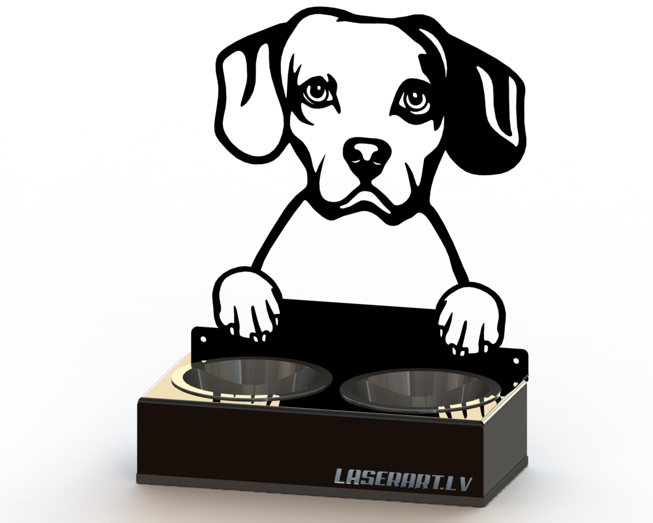 2-Bowl Dog Feeder, Cav-a-Jack Dog breed, Raised Feeding Station