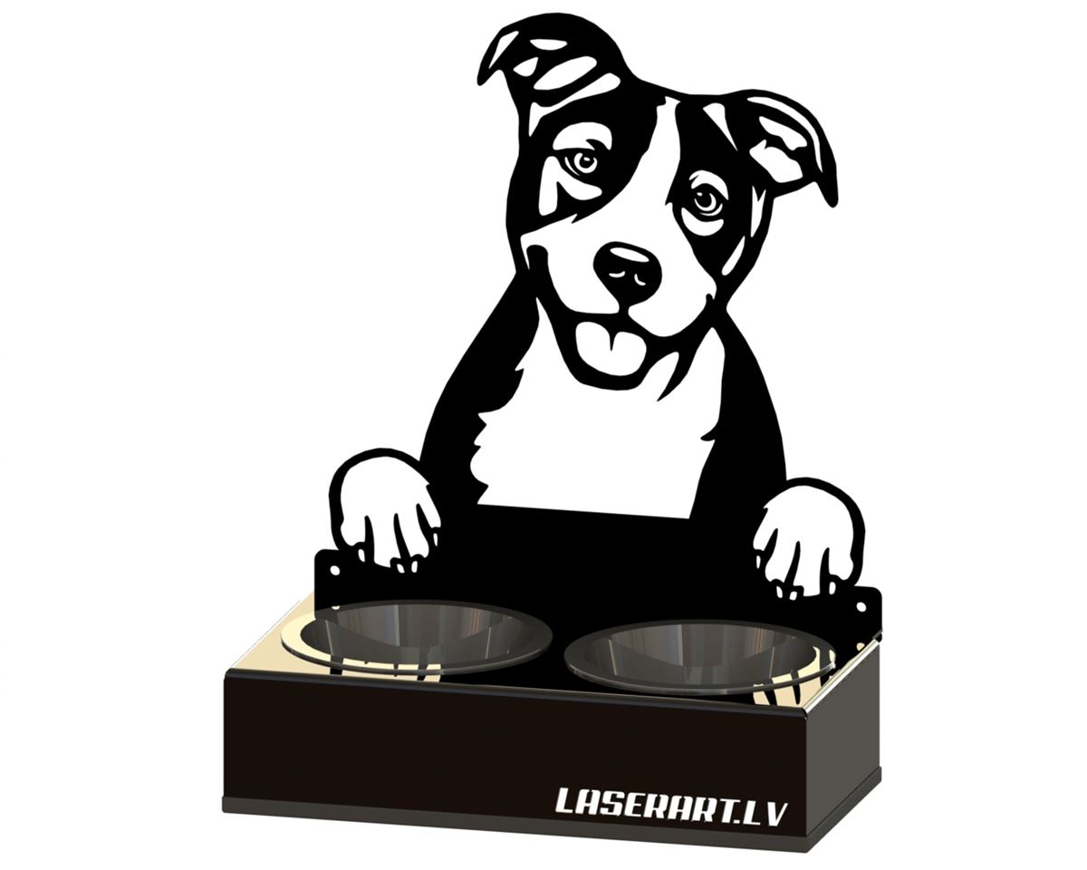 2-Bowl Dog Feeder, Basenjis Dog breed, Raised Feeding Station
