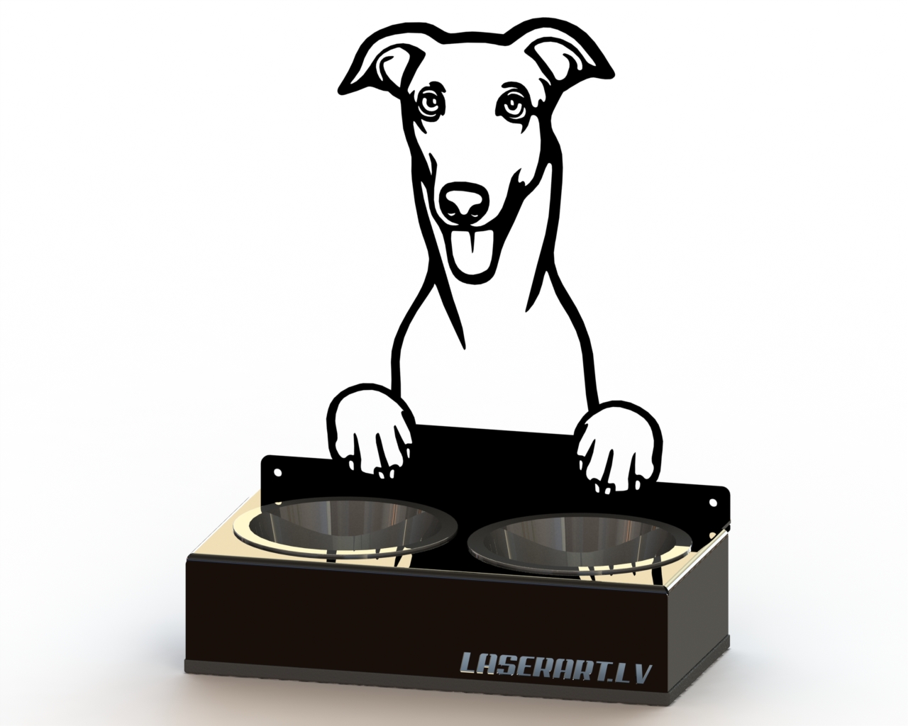 2-Bowl Dog Feeder, Greyhounds Dog breed, Raised Feeding Station