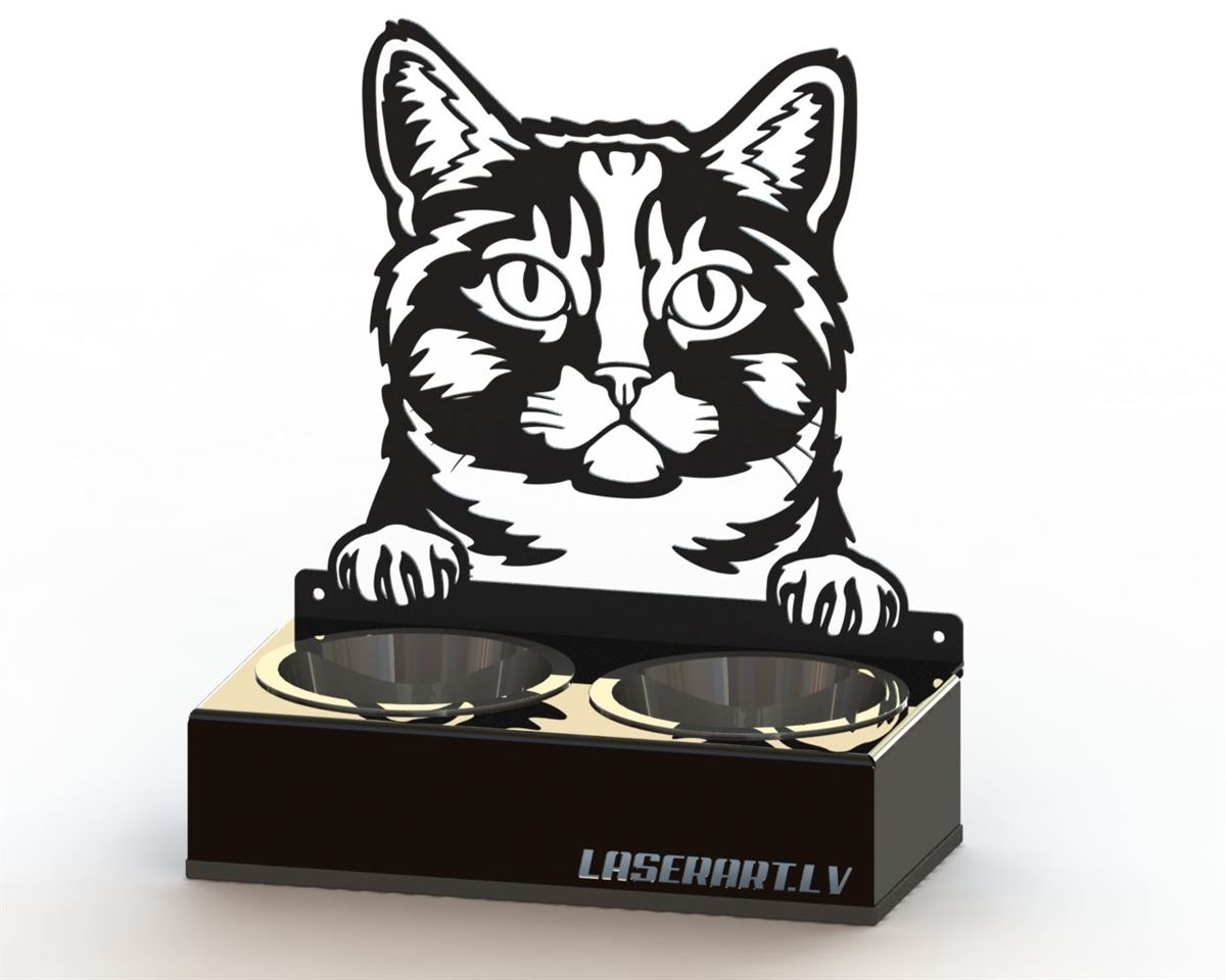 2-Bowl Cat Feeder, Munchkin Cat breed, Raised Feeding Station