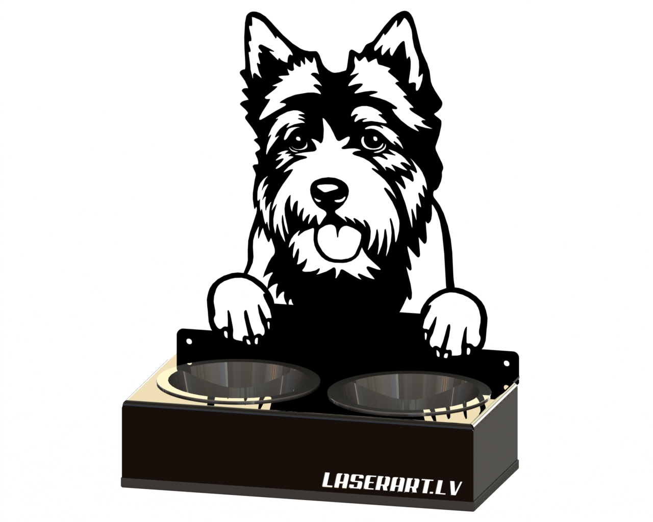 2-Bowl Dog Feeder, Norwich Terriers Dog breed, Raised Feeding Station