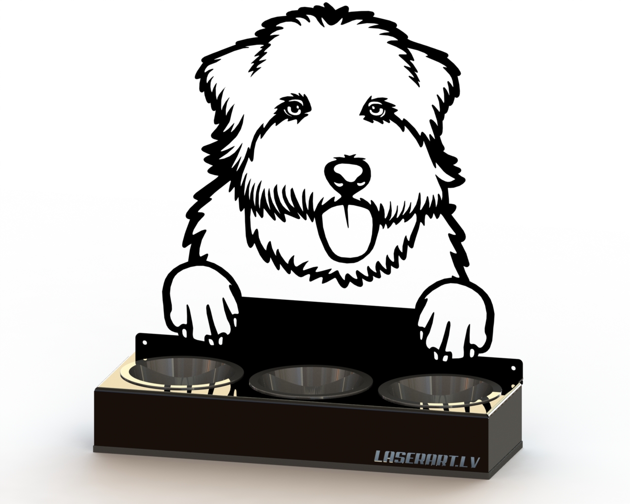 3-Bowl Dog Feeder, Glen of Imaal Terriers Dog breed, Raised Feeding Station