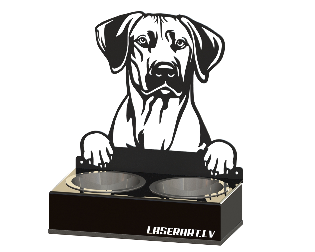 2-Bowl Dog Feeder, Rhodesian Ridgebacks Dog breed, Raised Feeding Station