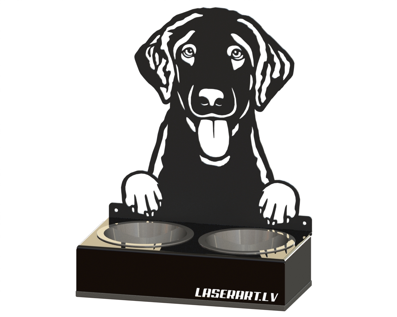 2-Bowl Dog Feeder, Retriever (Curly-Coated) Dog breed, Raised Feeding Station