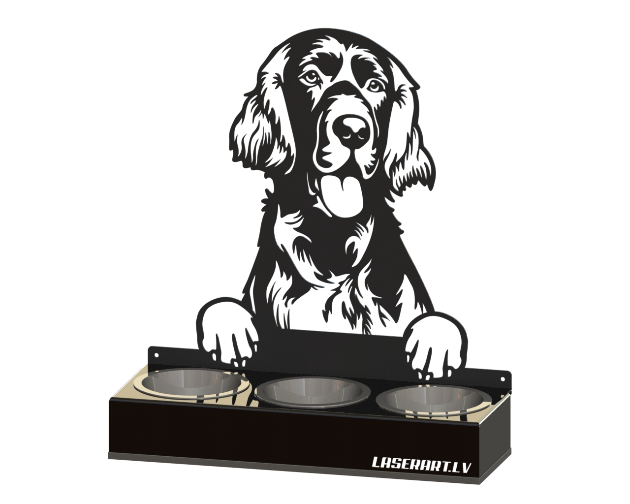 3-Bowl Dog Feeder, Setters (Irish) Dog breed, Raised Feeding Station